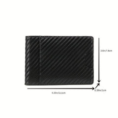 Men's Carbon Fiber Slim Wallet Front Pocket Bifold Credit Card Holder