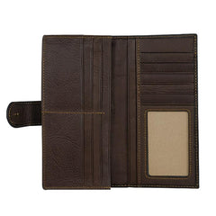 Leather Bifold Wallet 2 ID Windows Money Clip Card Holder