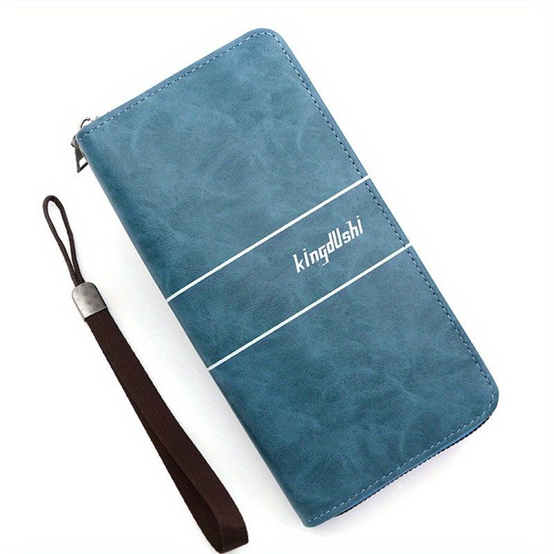 Men's Long Wallets Pu Leather Double layer Zipper Business Clutch Bag