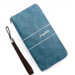 Men's Long Wallets Pu Leather Double layer Zipper Business Clutch Bag
