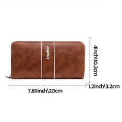 Men's Long Wallets Pu Leather Double layer Zipper Business Clutch Bag