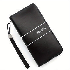 Men's Long Wallets Pu Leather Double layer Zipper Business Clutch Bag