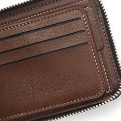 Men's Classic Vintage Zipper Short Wallets Slim Coin Pocket