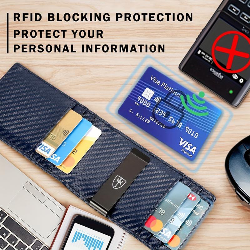 Men's Slim Leather Wallet RFID Blocking