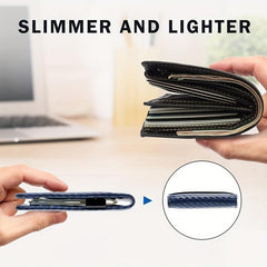 Men's Slim Leather Wallet RFID Blocking