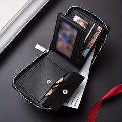 Men's RFID Blocking Zipper Card Holder Wallet