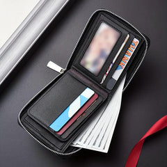 Men's RFID Blocking Zipper Card Holder Wallet