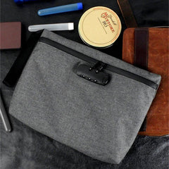 Men's Odor Resistant Bag With Lock - Carbon Lined Storage Bag