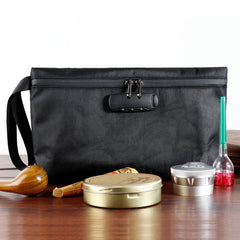 Men's Odor Resistant Bag With Lock - Carbon Lined Storage Bag
