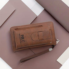 Leather Card Holder Zipper Wallet Purse Phone Bag Clutch