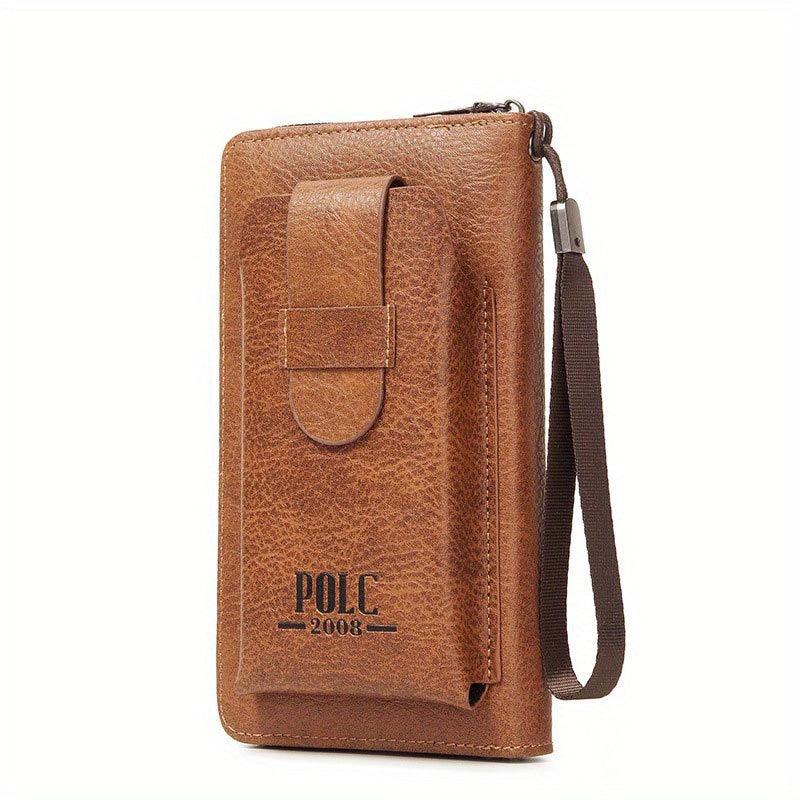 Leather Card Holder Zipper Wallet Purse Phone Bag Clutch