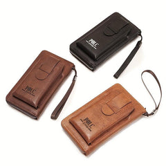 Leather Card Holder Zipper Wallet Purse Phone Bag Clutch
