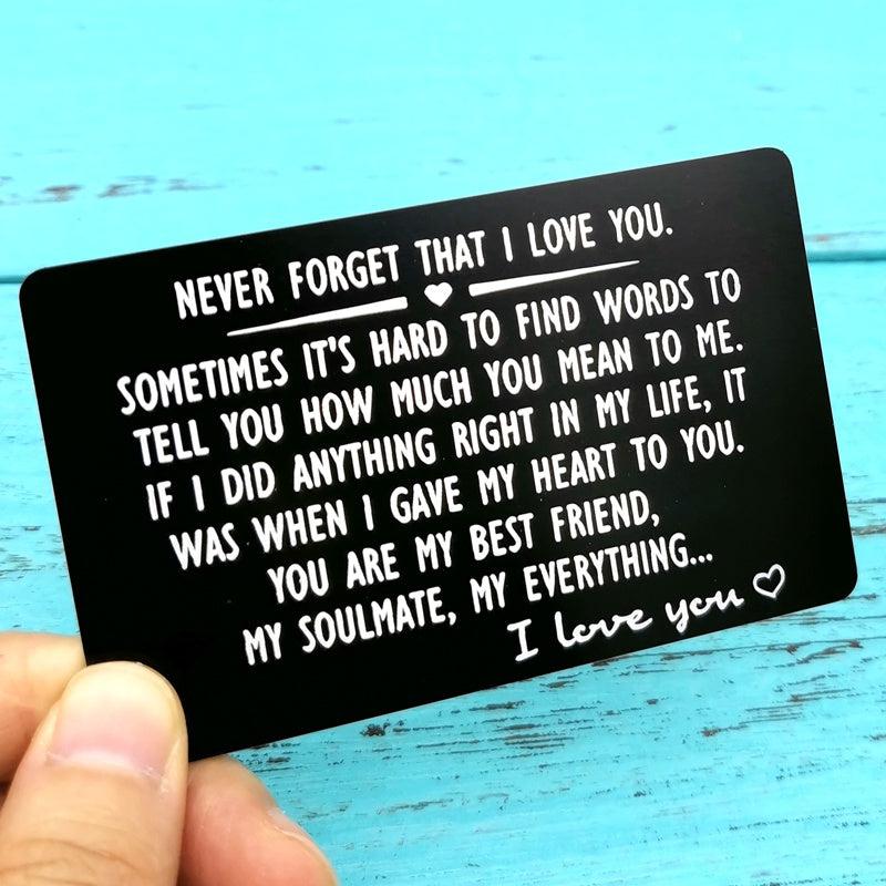 Engraved Wallet Insert For Loved Ones - Personalized Gift