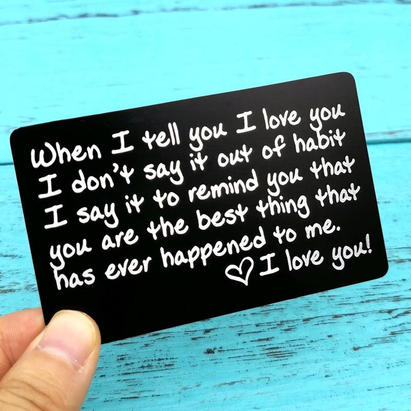Engraved Wallet Insert For Loved Ones - Personalized Gift