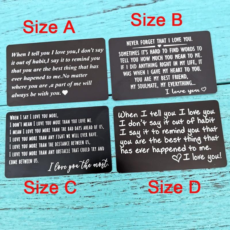 Engraved Wallet Insert For Loved Ones - Personalized Gift