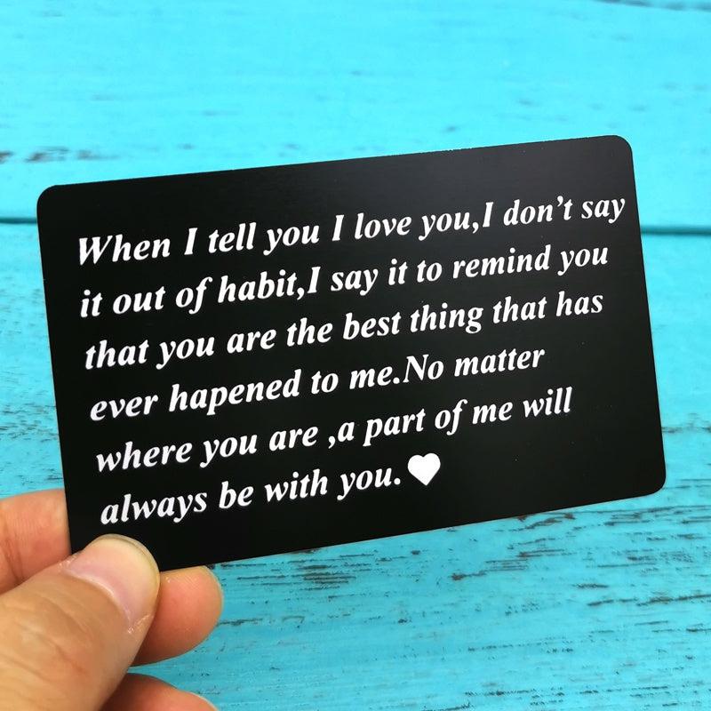 Engraved Wallet Insert For Loved Ones - Personalized Gift