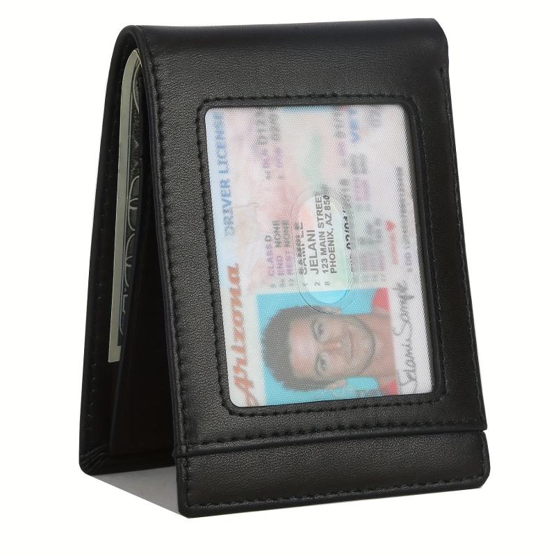 RFID Blocking Leather Money Clip Card Holder Purse
