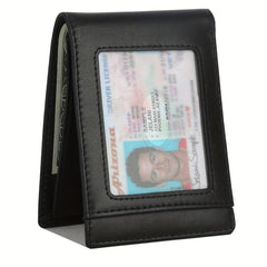 RFID Blocking Leather Money Clip Card Holder Purse