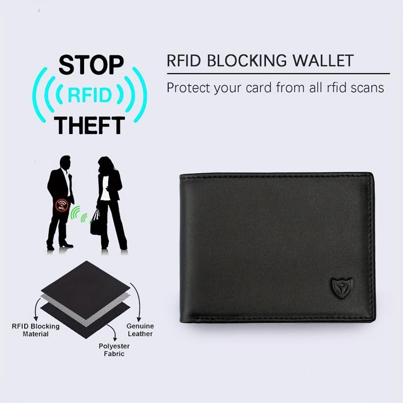 RFID Blocking Leather Money Clip Card Holder Purse