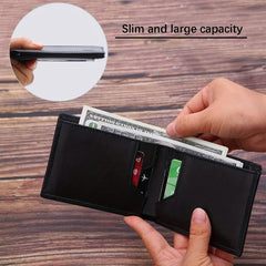 RFID Blocking Leather Money Clip Card Holder Purse