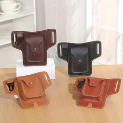 Men's Leather Waist Bag Vertical Belt Clip Waterproof Coin Purse
