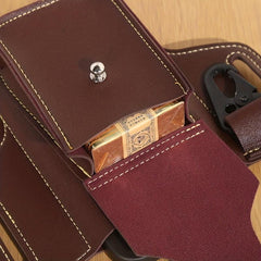 Men's Leather Waist Bag Vertical Belt Clip Waterproof Coin Purse