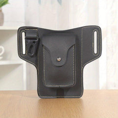 Men's Leather Waist Bag Vertical Belt Clip Waterproof Coin Purse
