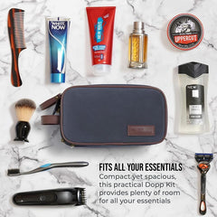 Large Men's Toiletry Bag With Leather Details