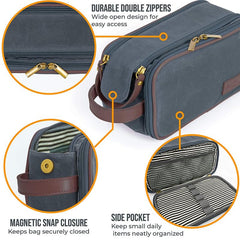 Large Men's Toiletry Bag With Leather Details