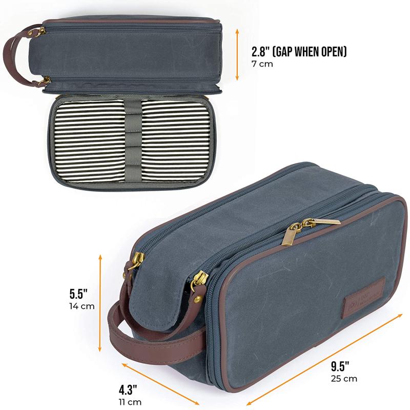 Large Men's Toiletry Bag With Leather Details