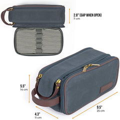 Large Men's Toiletry Bag With Leather Details