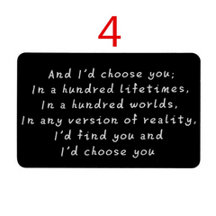 Stainless Steel Engraving Wallet Clip Card I Love You Postcard