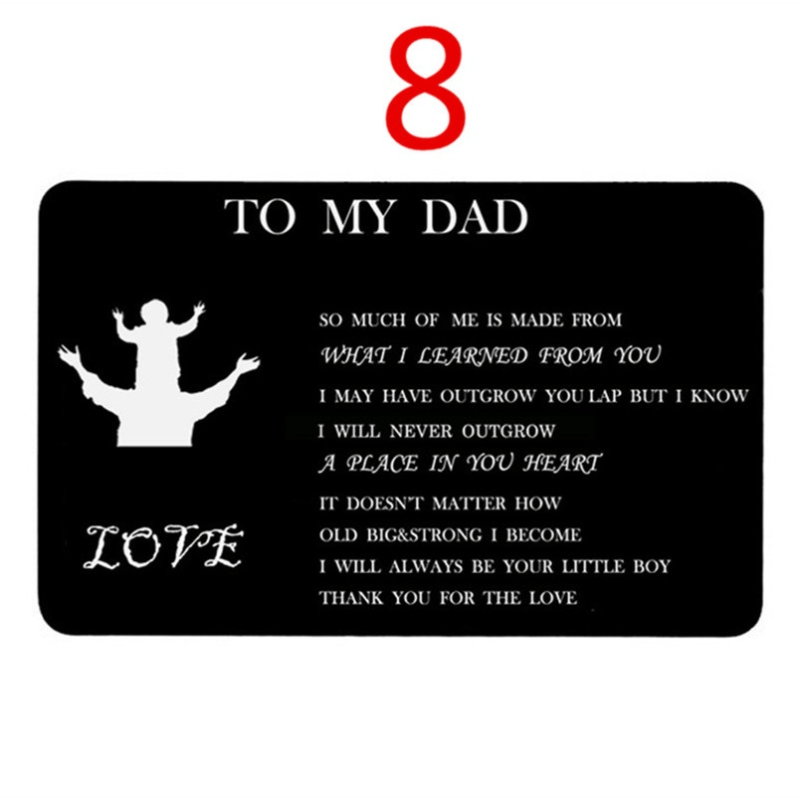 Stainless Steel Engraving Wallet Clip Card I Love You Postcard