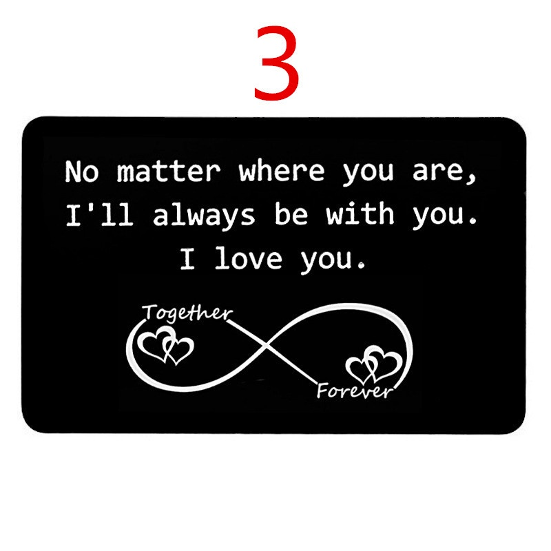 Stainless Steel Engraving Wallet Clip Card I Love You Postcard