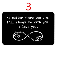 Stainless Steel Engraving Wallet Clip Card I Love You Postcard