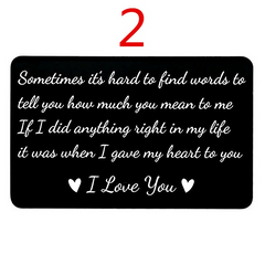 Stainless Steel Engraving Wallet Clip Card I Love You Postcard