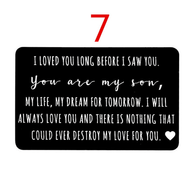 Stainless Steel Engraving Wallet Clip Card I Love You Postcard