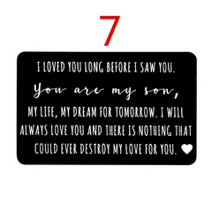 Stainless Steel Engraving Wallet Clip Card I Love You Postcard