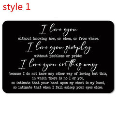 Engraved Aluminum Alloy Wallet Insert Love Note Card Romantic Gift