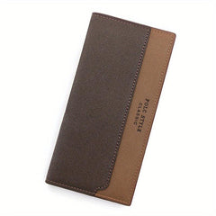 Men's Block Long Wallet Large Capacity