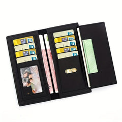Men's Block Long Wallet Large Capacity