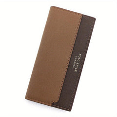 Men's Block Long Wallet Large Capacity