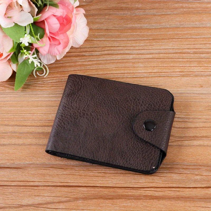 Men's Short Wallet Bifold Magnetic Buckle Slim Card Holder Money Clip