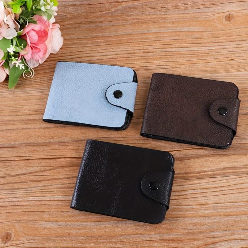 Men's Short Wallet Bifold Magnetic Buckle Slim Card Holder Money Clip