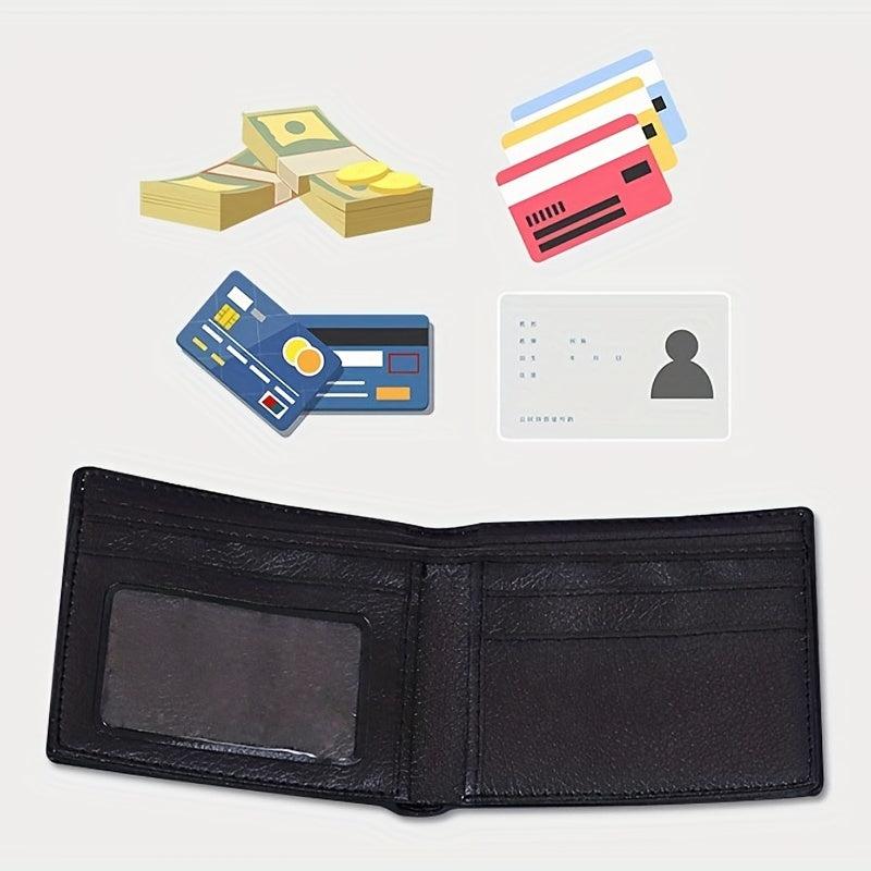 Men's Short Wallet Bifold Magnetic Buckle Slim Card Holder Money Clip