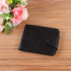 Men's Short Wallet Bifold Magnetic Buckle Slim Card Holder Money Clip