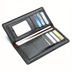Men's Leather Long Wallet Bifold Card Slots Cash Purse Clutch Bag