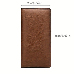 Men's Leather Long Wallet Bifold Card Slots Cash Purse Clutch Bag
