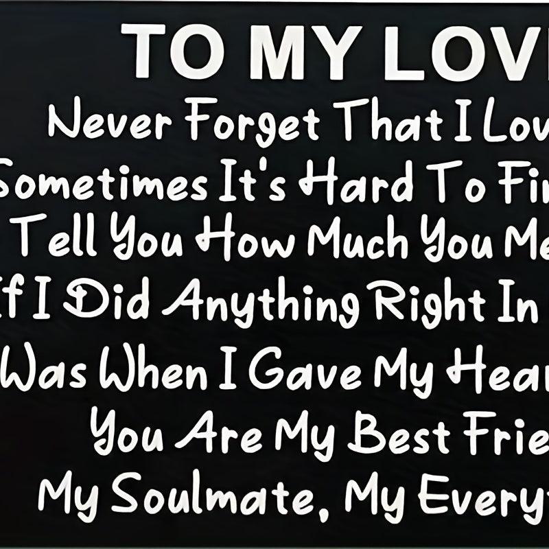 Engraved Aluminum Alloy Wallet Insert Card Love Note Romantic Gift