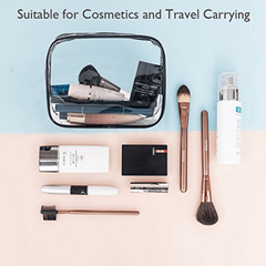 3 Transparent Zipper Makeup Bags Travel Toiletry Wash Bags